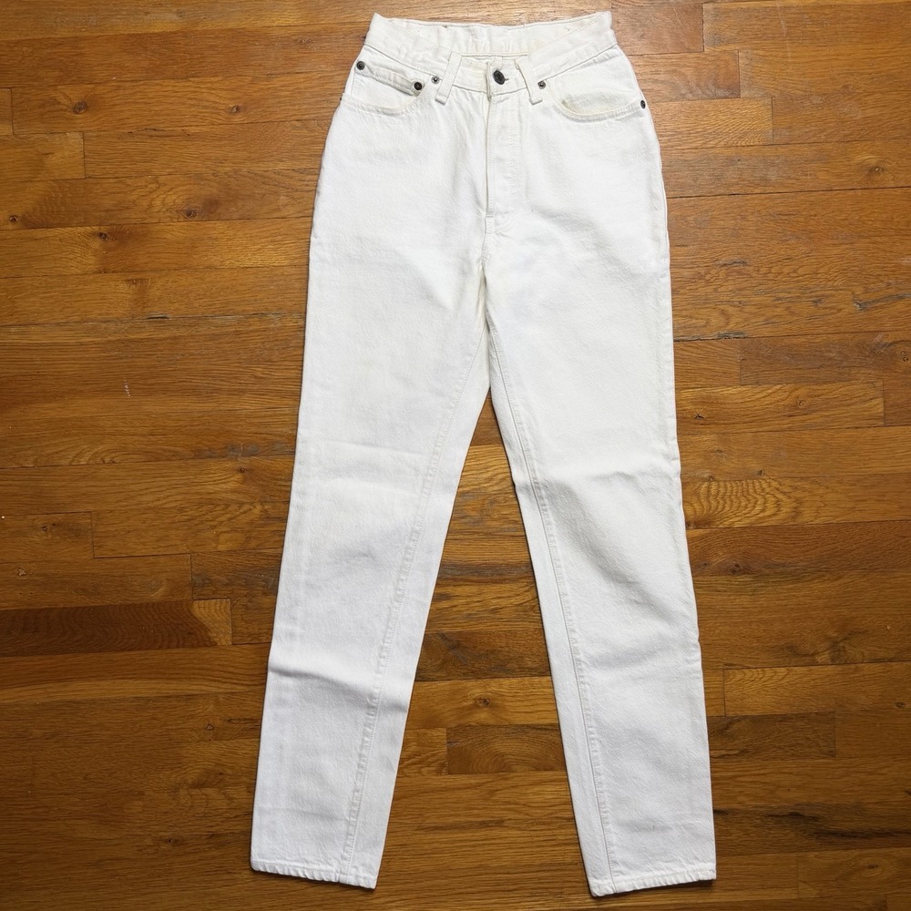 Vintage Levis 501 XX Jeans 22x31 90s‎ Straight Leg White Bleached USA Button Fly